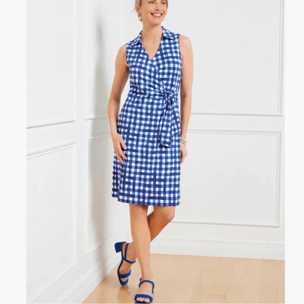 Talbots Blue and White Gingham Dress - Picture 2 of 8